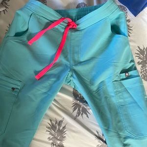 Xxs petite neon blue yola scrub pants